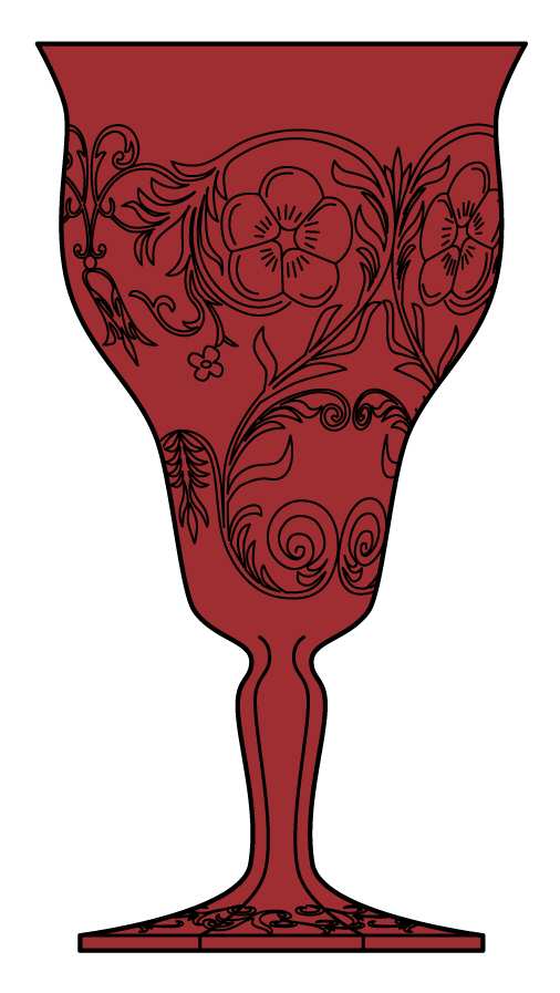 Rock Crystal Red Water Goblet by McKee-1