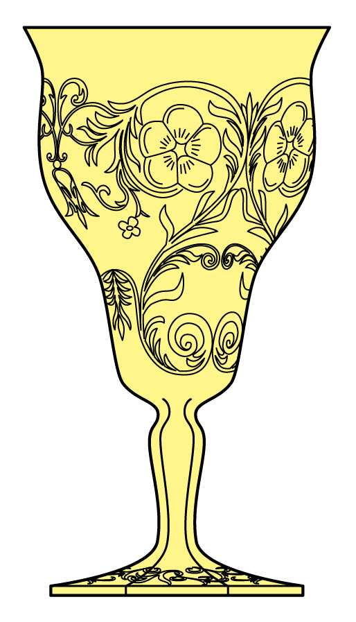 Rock Crystal Yellow Water Goblet by McKee-1