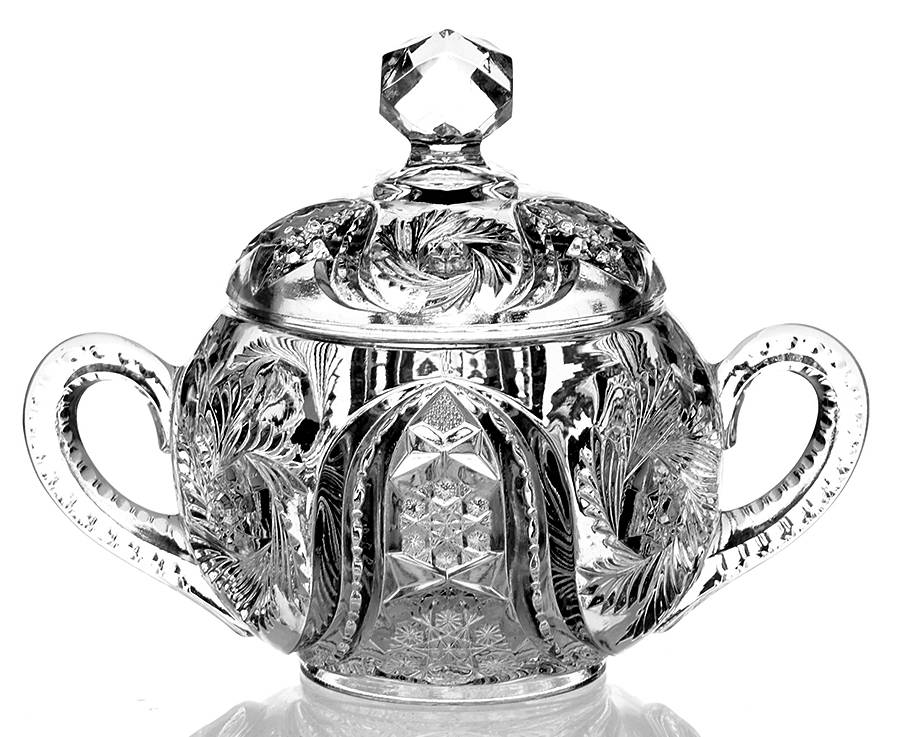 Wiltec Clear Sugar Bowl & Lid by McKee-1