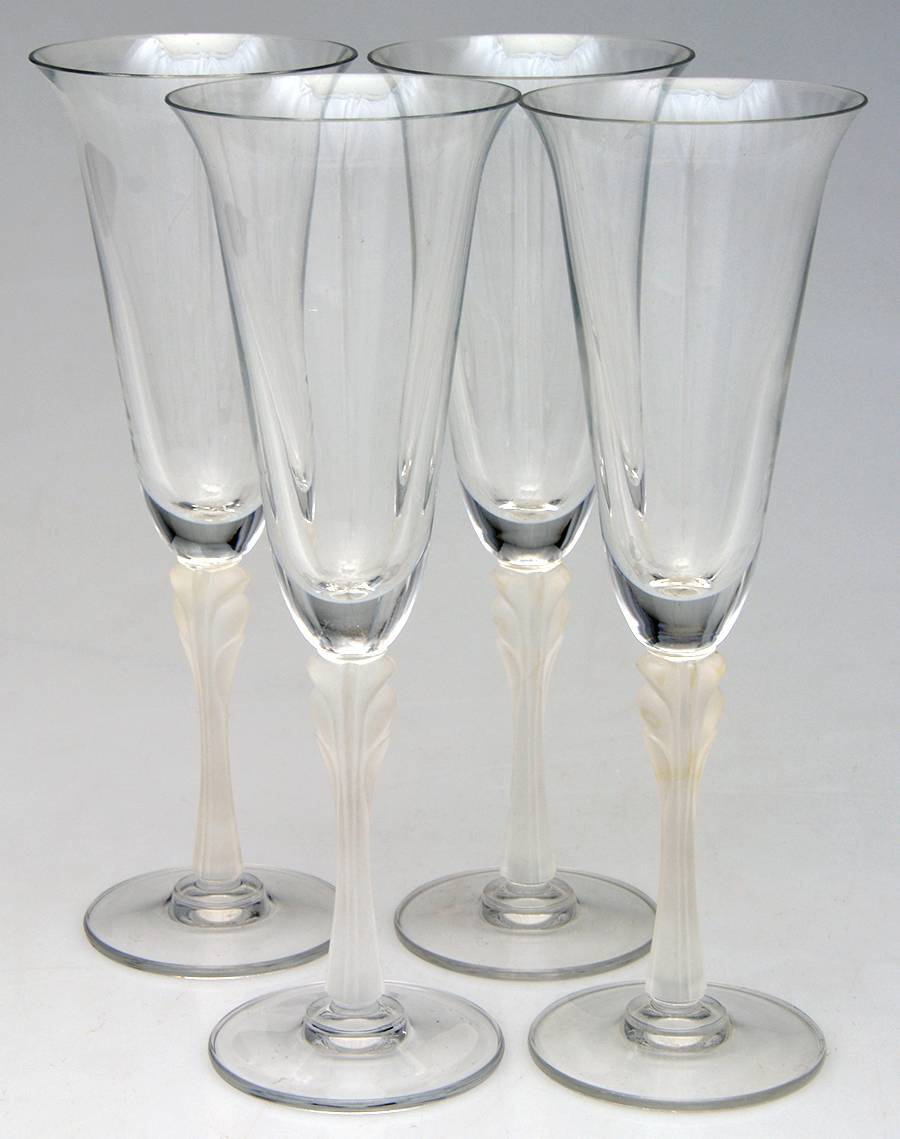 Ambiance (White Frosted Stem) Fluted Champagne - Set of 4 by Mikasa-1