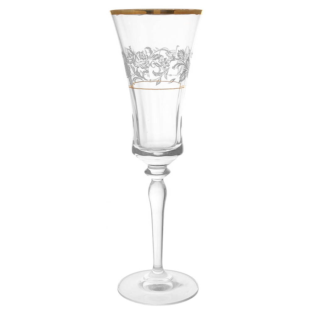 Antique Lace (Newer, Middle Floral) Fluted Champagne by Mikasa-1
