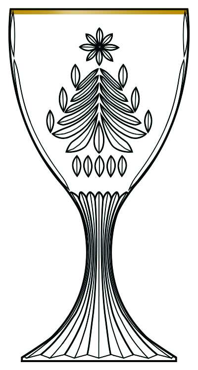 Christmas Tree Gold Water Goblet by Mikasa-1