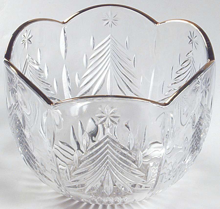 Christmas Tree Gold 8" Round Bowl by Mikasa-1