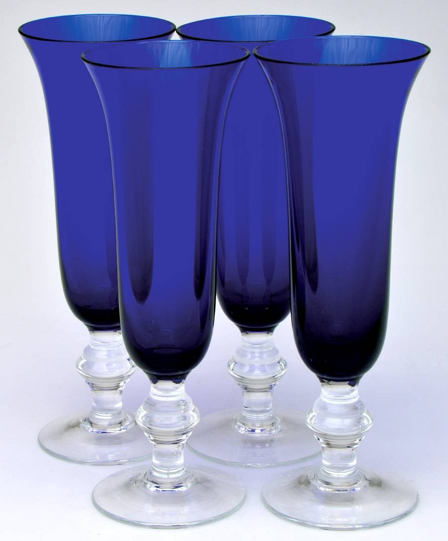 Ciara Sapphire Clear Fluted Champagne - Set of 4 by Mikasa-1
