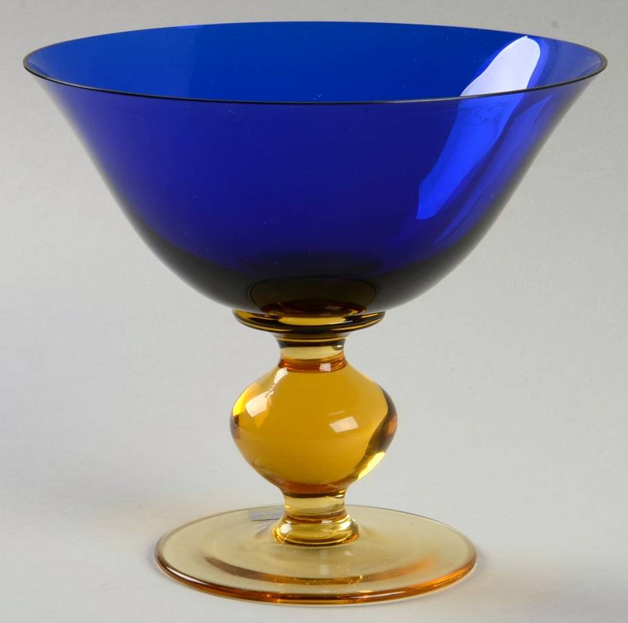 Country French Blue Gold Champagne/Tall Sherbet by Mikasa-1