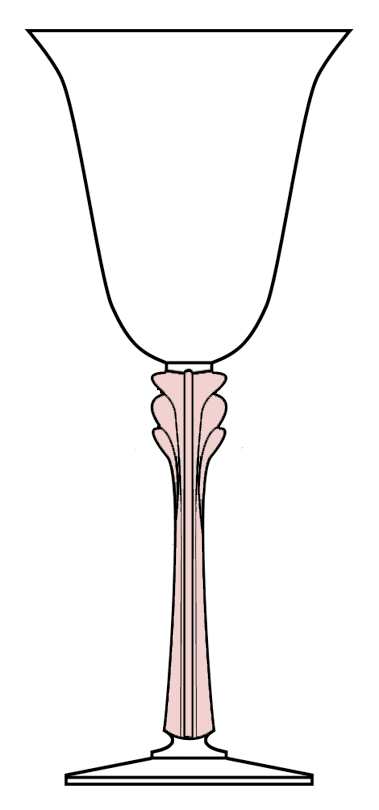 Deco (Pink Frosted Stem) Water Goblet by Mikasa-1
