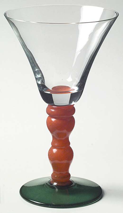 Festival Orange Green Water Goblet by Mikasa-1