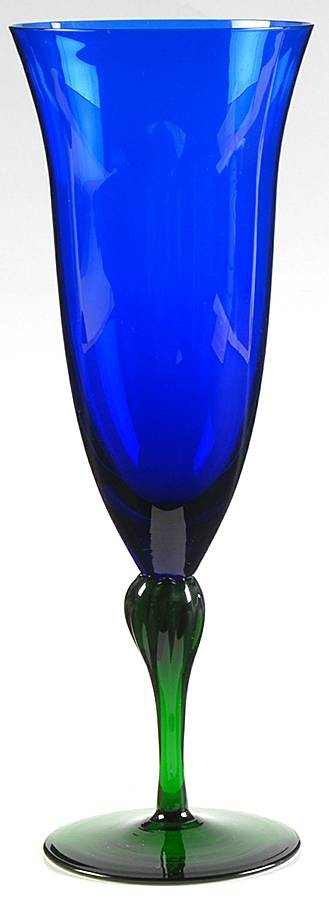 Galleria Cobalt Blue Green Fluted Champagne by Mikasa-1