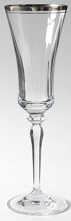 Jamestown Clear (Platinum Trim) Fluted Champagne by Mikasa-1