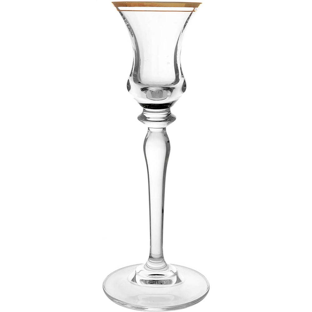 Jamestown Clear (Gold Trim) Single Light Candlestick by Mikasa-1