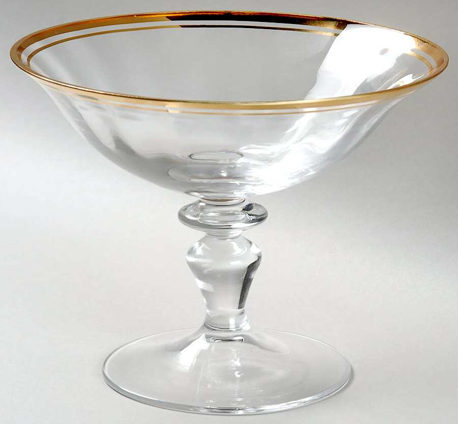 Jamestown Clear (Gold Trim) Round Compote (Height X Width) by Mikasa-1