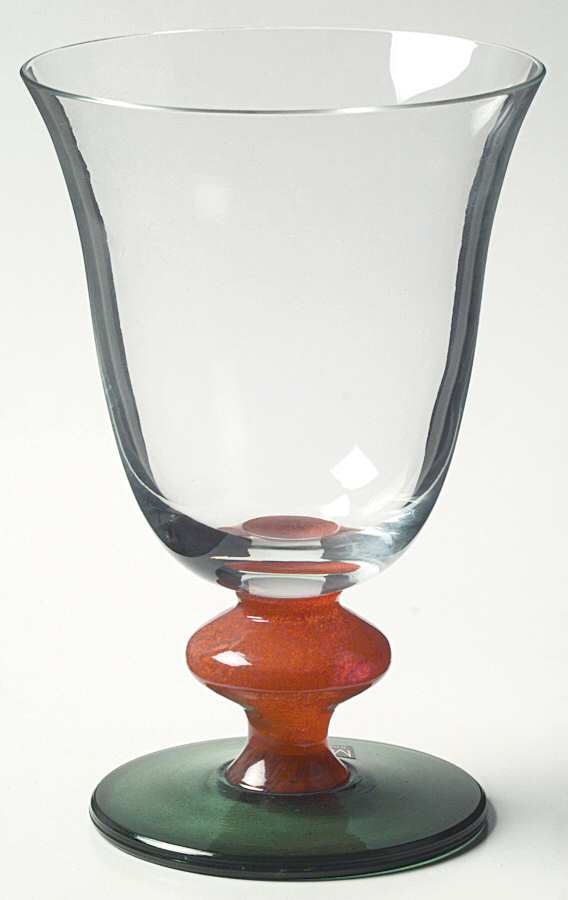 Jazz Orange Green Water Goblet by Mikasa-1