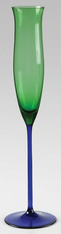 Lido Green Cobalt Blue Fluted Champagne by Mikasa-1