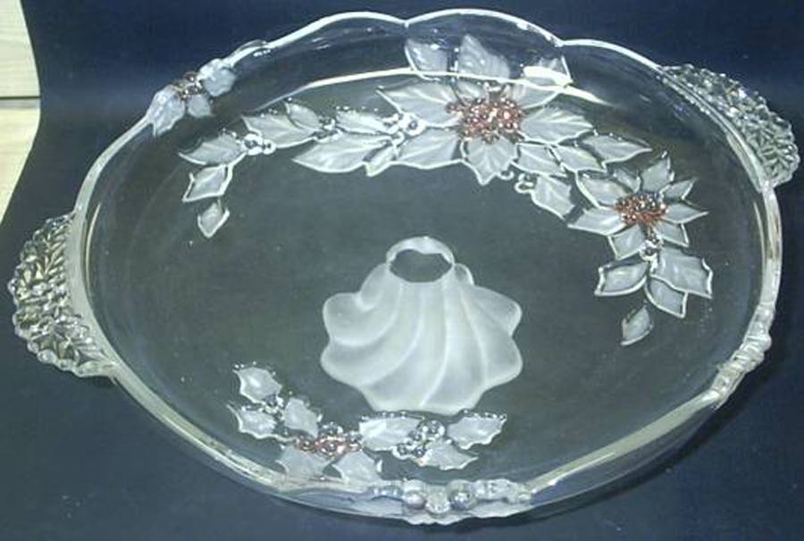 Poinsettia Footed Cake Plate by Mikasa-1