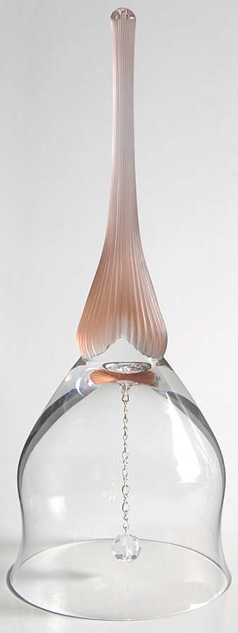 Sea Mist Coral Frosted Stem Bell Made From Goblet by Mikasa-1