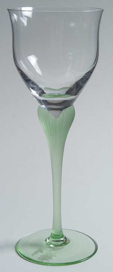 Sea Mist Jade Frosted Stem Water Goblet by Mikasa-1