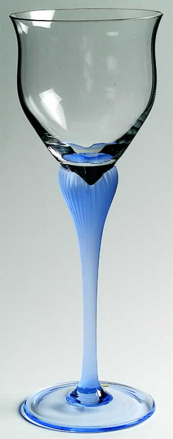 Sea Mist Sapphire Frosted Stem Water Goblet by Mikasa-1