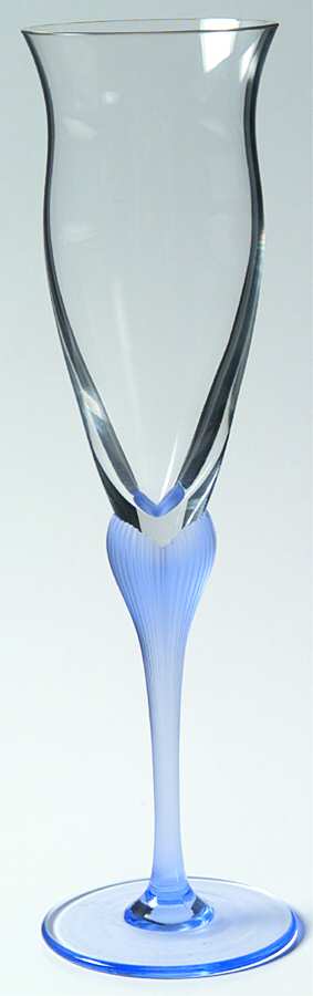Sea Mist Sapphire Frosted Stem Fluted Champagne by Mikasa-1
