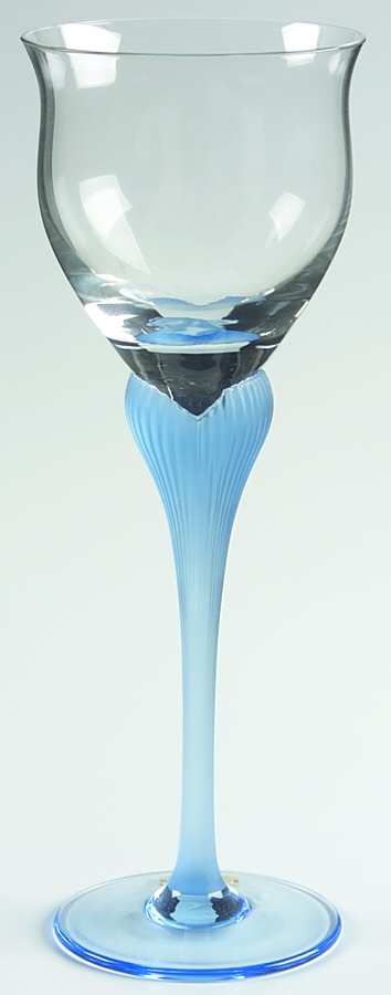 Sea Mist Sapphire Frosted Stem Wine Glass by Mikasa-1