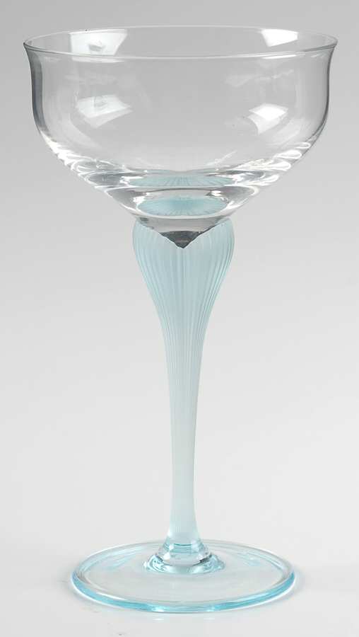 Sea Mist Turquoise Frosted Stem Champagne/Tall Sherbet by Mikasa-1