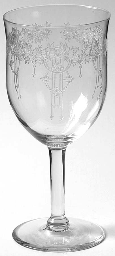 Roseland Clear Water Goblet by Monongah-1