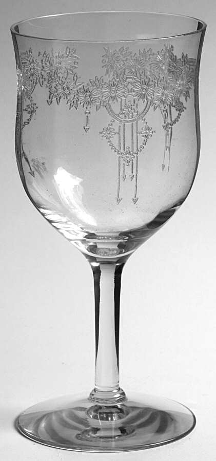 Roseland Clear Water Goblet by Monongah-1