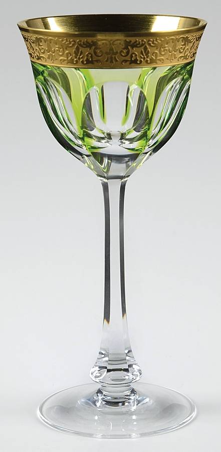 Lady Hamilton Gold Encrusted Band Light Green Hock Wine by Moser-1