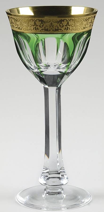 Lady Hamilton Gold Encrusted Band Green Hock Wine by Moser-1