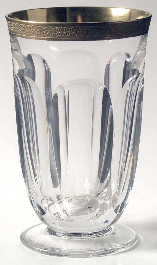 Lady Hamilton Gold Encrusted Band Highball Glass by Moser-1