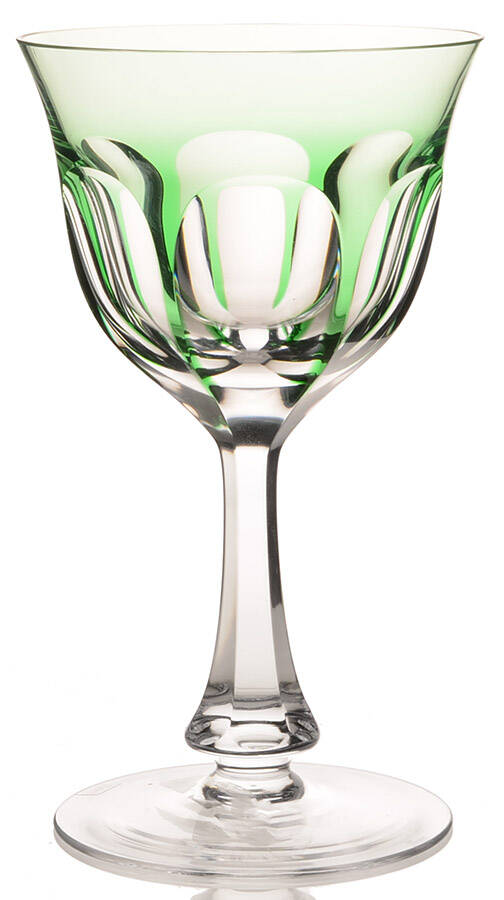 Lady Hamilton Green Water Goblet by Moser-1