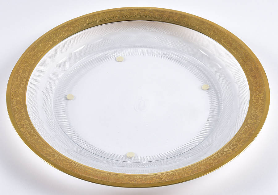 Splendid (Gold) Dinner Plate by Moser-1