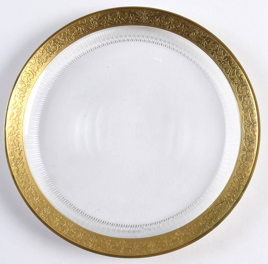 Splendid (Gold) Dinner Plate by Moser-1