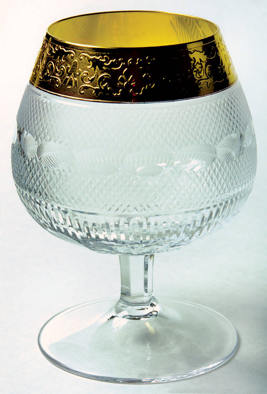 Splendid (Gold) Small Brandy Glass by Moser-1