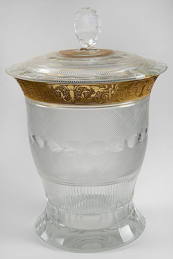 Splendid (Gold) Punch Bowl & Lid by Moser-1