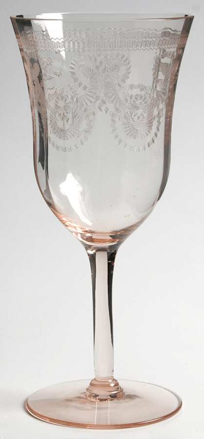 Necklace Pink (Stem 7577) (No Gold) Water Goblet by Morgantown-1