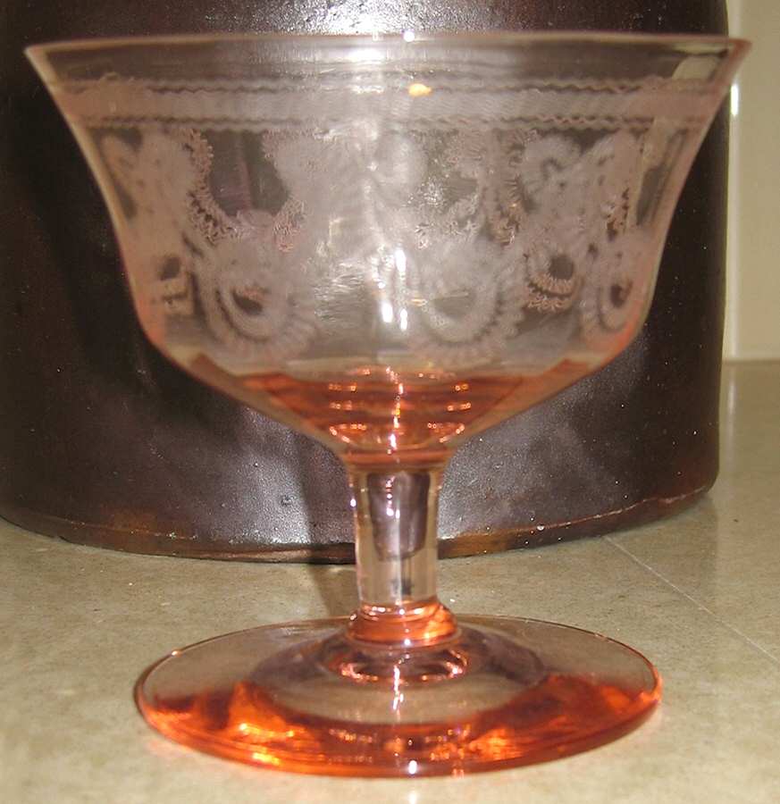 Necklace Pink (Stem 7577) (No Gold) Low Sherbet by Morgantown-1