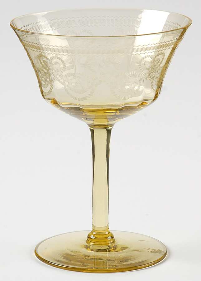 Necklace Yellow (Stem 7577) Champagne/Tall Sherbet by Morgantown-1