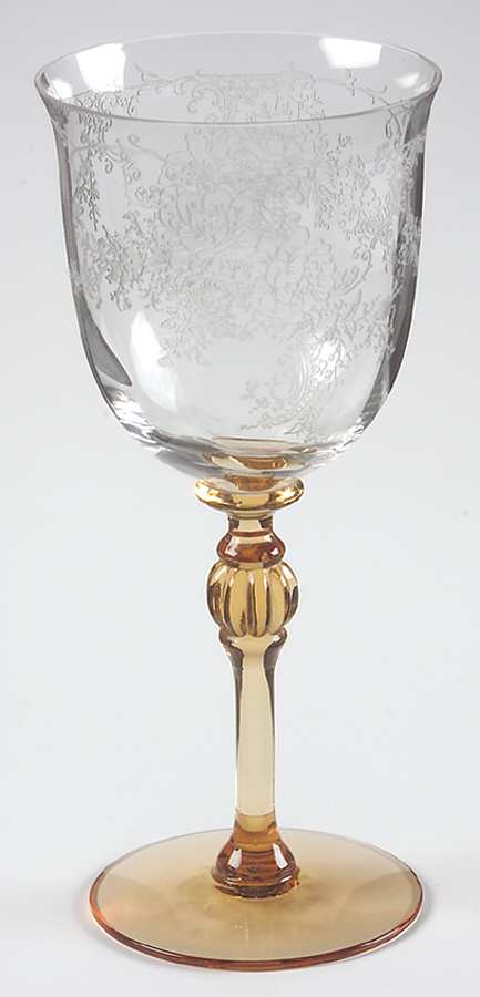 7617 Amber (Etch 36) Water Goblet by Morgantown-1