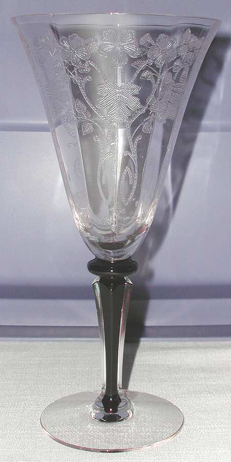 Baden Black Clear (Stem 7606) Water Goblet by Morgantown-1