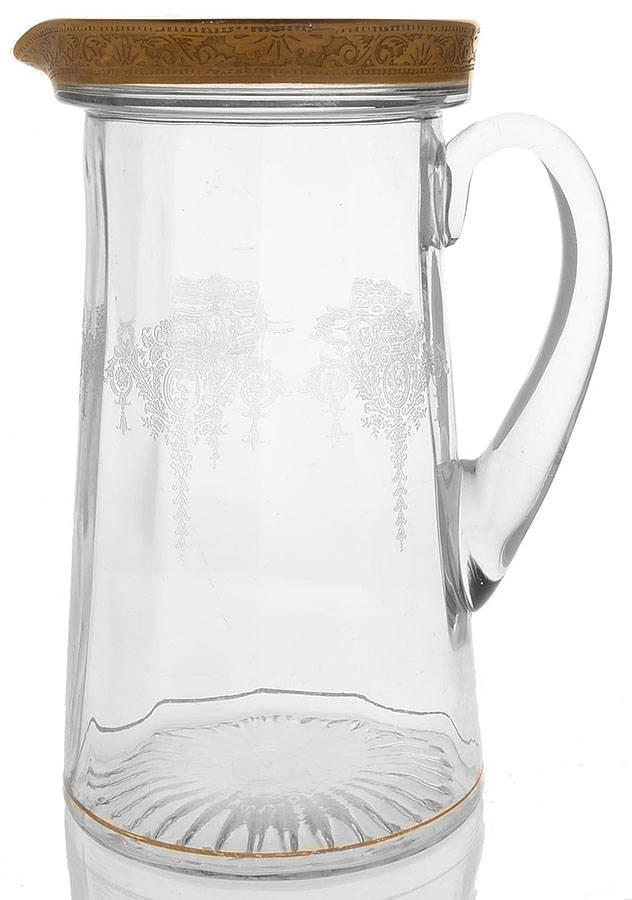 Biscayne Gold Encrusted (Stem 7586) 64 Oz Pitcher by Morgantown-1
