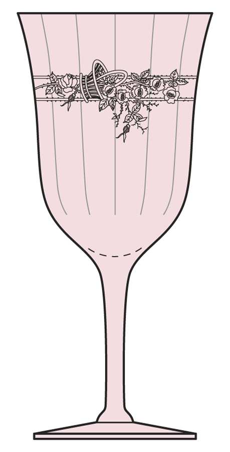 Bramble Rose Pink Water Goblet by Morgantown-1