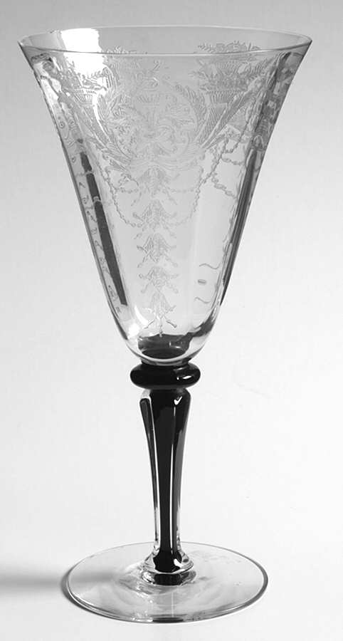 Carlton Black Clear (Stem 7606 1-2) Water Goblet by Morgantown-1