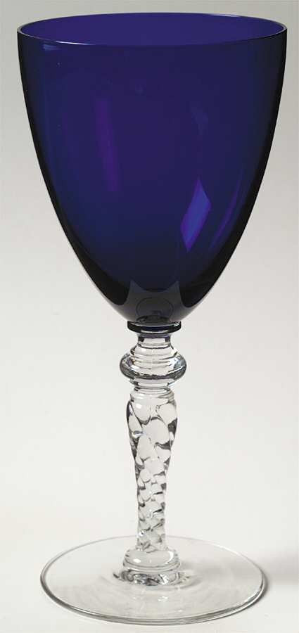 Chateau Ritz Blue Water Goblet by Morgantown-1