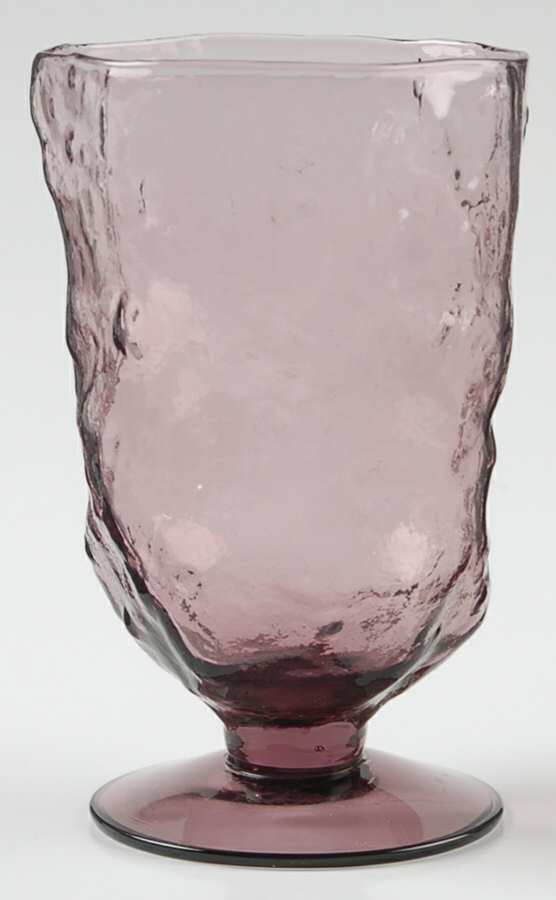 Crinkle Glass Amethyst Water Goblet by Morgantown-1