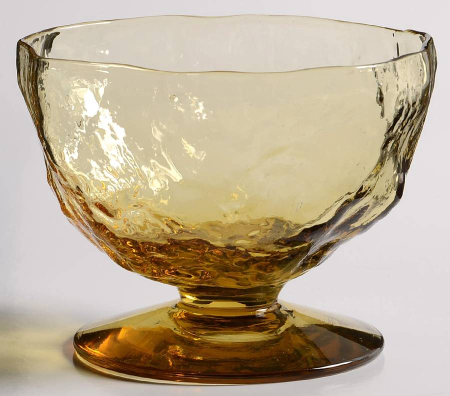 Crinkle Glass Amber Champagne/Tall Sherbet by Morgantown-1