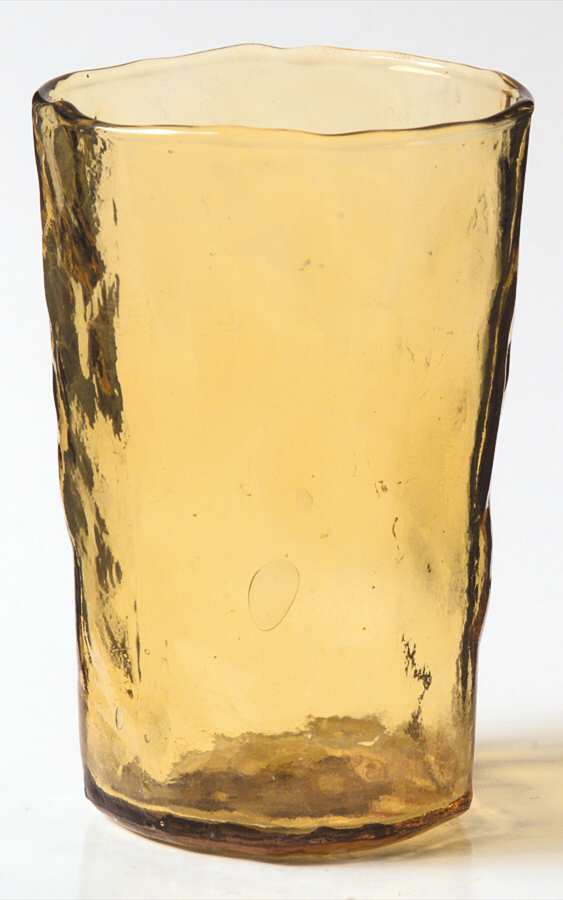 Crinkle Glass Amber Flat Juice Glass by Morgantown-1