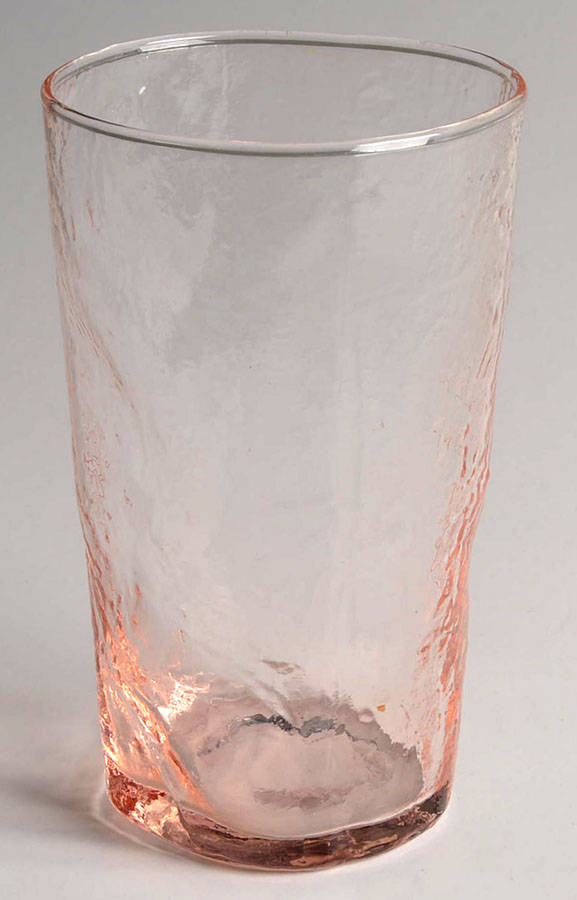 Crinkle Glass Pink 10 Oz Flat Tumbler by Morgantown-1
