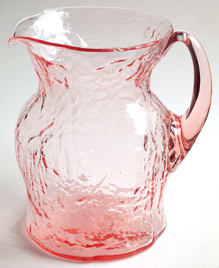 Crinkle Glass Pink 68 Oz Pitcher by Morgantown-1