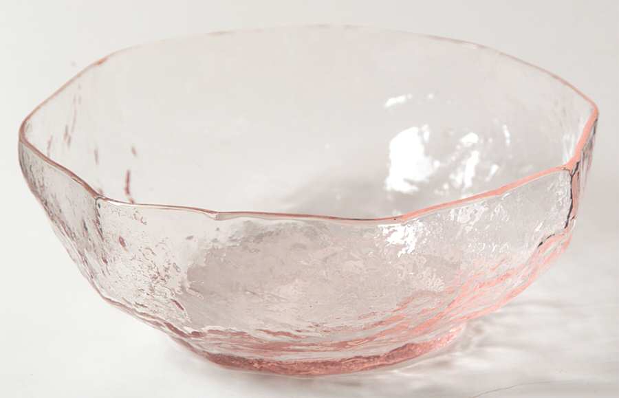 Crinkle Glass Pink Finger Bowl by Morgantown-1