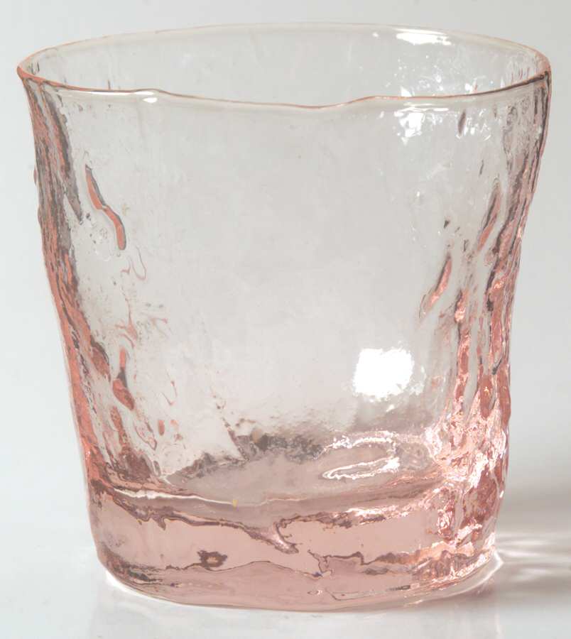 Crinkle Glass Pink Double Old Fashioned by Morgantown-1
